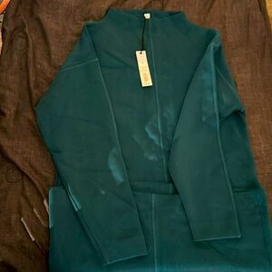 Green sweatshirt dress with elastane, 32 long and 19 wide, with pocket
